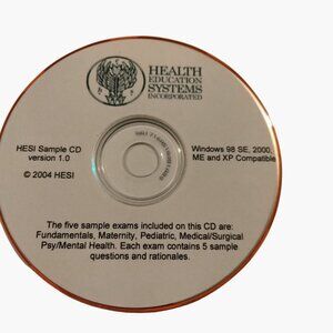HESI Sample CD Version 1 Health Education Systems Student Nurse NCLEX Prep